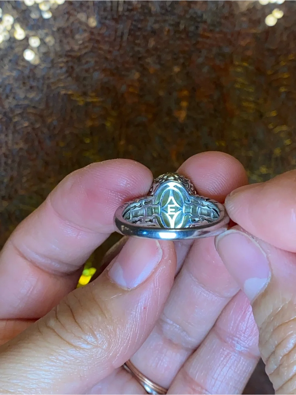 EverTrue Connemara Marble Celtic Filigree Ring 6.35ctw Size 10 NWT